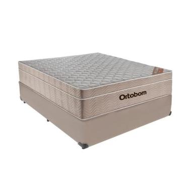 Imagem de Cama Base Box Casal Bege Colchão Molas Ensacadas Airtech Spring 138x188 - Ortobom