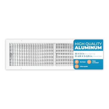 Imagem de Air 360 Cobertura de ventilação de ar condicionado – Cobertura de ventilação premium de 76 x 20 cm – Ventilação de parede de alumínio durável à prova de ferrugem – Amortecedor multi-obturador – Lâminas frontais ajustáveis individualmente