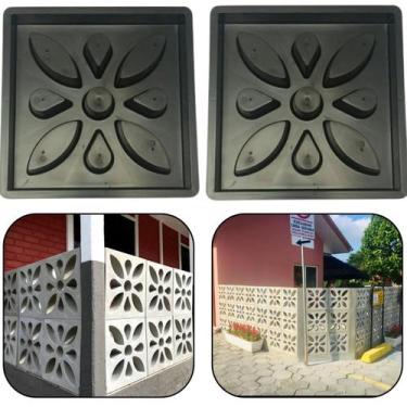 Imagem de 2un Forma Molde Bloco Concreto 39x39x7 Cobogó Elemento Vazado Combosé 