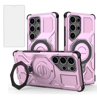 Imagem de Asuwish Capa de celular para Samsung Galaxy S25 Ultra 5G com protetor de tela de vidro temperado e suporte de anel magnético suporte acessórios de célula protetora S25Ultra 25S S 25 25Ultra 6,9 2025