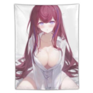 Imagem de LIEGBMEU Tapeçaria de biquíni sexy anime menina 152.4 cm x 203.2 cm interior exterior parede colcha arte decoração de tapeçaria caprichosa, AF336
