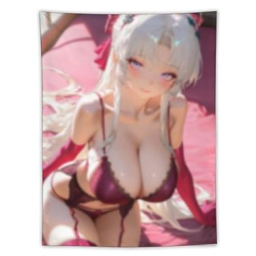 Imagem de LIEGBMEU Sexy Bikini Hot Anime Girl Tapeçaria 152.4 cm x 203.2 cm Interior Exterior Wall Quilt Art Decoração de Tapeçaria Caprichosa, AF072
