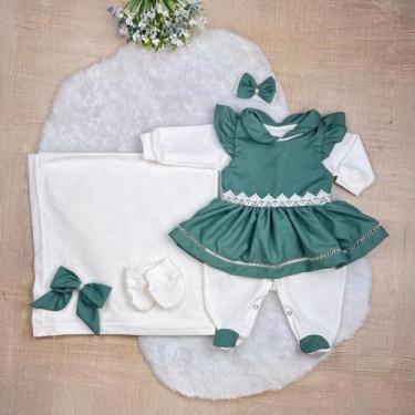 Imagem de Saída Maternidade Menina Lavínia 05 Peças Roupas de Bebê - Maria's Bab