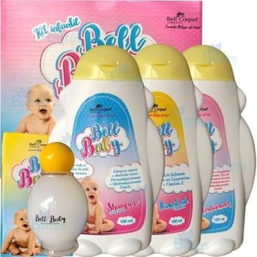 Imagem de Kit Cosméticos Bell Baby Bebês e Infantil, 4 Produtos, Shampoo, Condicionador, Hidratante e Água Perfumada - Linha Infantil 0 a 12 anos