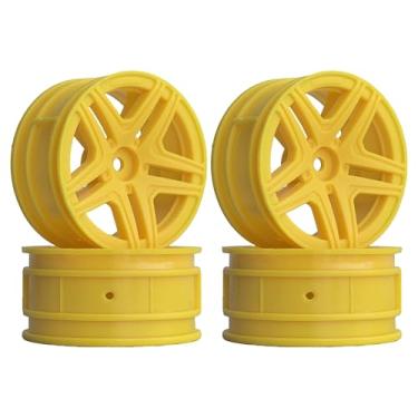 Imagem de LAFEINA RC On Road Car Nylon Wheels Rims for HSP HPI Tamiya TT01 TT02 Kyosho 1/10 RC Street Touring Racing Models (+3mm ET, B, Yellow)