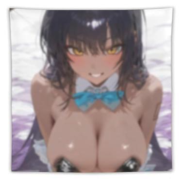 Imagem de LIEGBMEU Sexy Bikini Hot Anime Girl Tapeçaria 152.4 cm x 152.4 cm Interior Exterior Wall Quilt Art Decoração de Tapeçaria Caprichosa, AF379