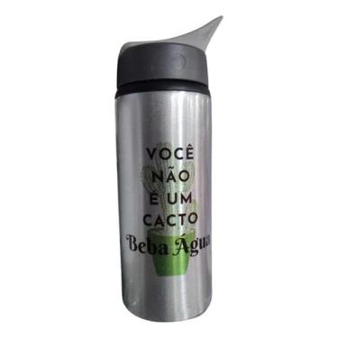 Imagem de Kit 2 Squeezes Sport de Alumínio 500ml Personalizadas – Cor Prata – Ideal para Academia e Eventos