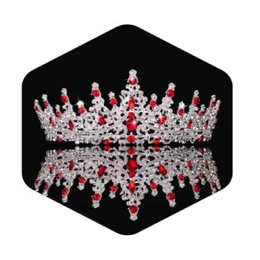 Imagem de Kamirola Tiara de coroa e tiaras de cristal para meninas ou mulheres, festa de aniversário, casamento, formatura, noiva, Halloween, Natal (TR19), Medium, Liga metálica, Cristal rosa