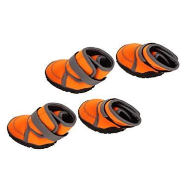 Imagem de Semme Botas de Cachorro, Botas de Cachorro Sapatos para Cães para Pavimentos Quentes 4pcs Pavimento Quente Inverno de Com Tiras Refletivas para Cães Grandes Pequenos de Grandes de Neve (M)