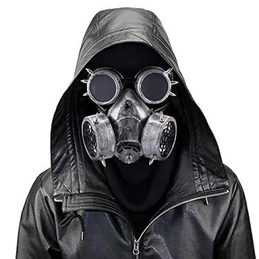 Imagem de COMBIUBIU Máscara De Gás Retrô Steampunk Com Óculos Proteção, Antiembaçante Rebites Metal, Capacete Gótico Para Baile Máscaras, Festa À Fantasia, Acessórios Fantasia Halloween E Páscoa