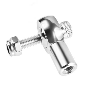 Imagem de FOCMKEAS Lever Steering Linkage Tie Rod End Ball Head End, M3 3.0xL18mm Tie Rod End Ball Head Holder, Aluminum Thread Ball Joint with M3 Screws for RC Model Car Boat Airplane Sliver