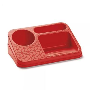 Imagem de Organizador de Plástico Multiuso Bancada Pia de Cozinha - Uz, Vermelho