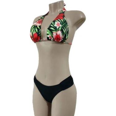 Imagem de Biquíni Borboleta Com Top Cortinão - VILA BEACH WEAR, Calcinha preta t