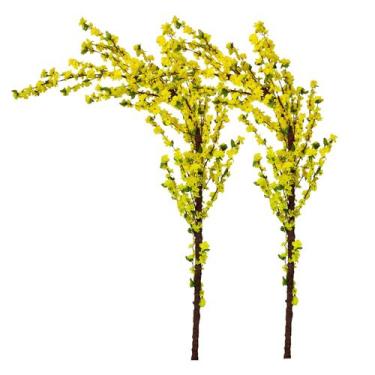 Imagem de Kit 2 Cerejeira Curva Arvore Artificial Pessegueira Sem Vaso Decoração