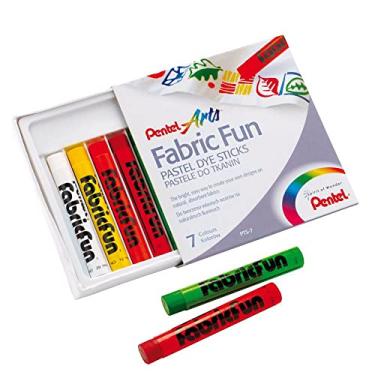 Imagem de Giz Pastel Seco para Tecido, Pentel, PTS-7, 7 Cores