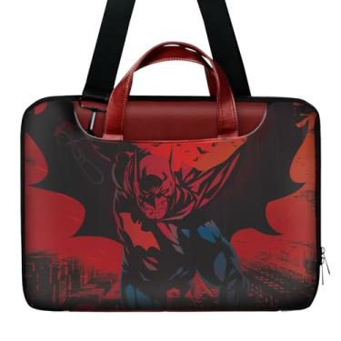 Imagem de Bolsa para laptop super-herói, bolsa de ombro vermelha para computador de 14,1 polegadas compatível com MacBook, HP, Dell, Lenovo, Asus Notebook, capa para laptop com alça de ombro ajustável (vermelha