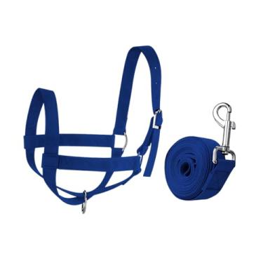 Imagem de Baoblaze Cabresto de vaca com corda de guia ajustável de nylon para uso externo, cabresto de bezerro, rédea de touro para cavalo, animal, burro, boi, uso, S