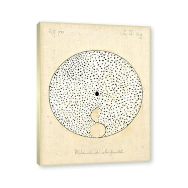 Imagem de Moldura de champanhe. Pôster Hilma Af Klint, (sem título 01), reproduções de pinturas famosas, imagem de arte abstrata para sala de estar quarto decoração de casa. 30 x 40 cm - 11,8 x 15,7 pol