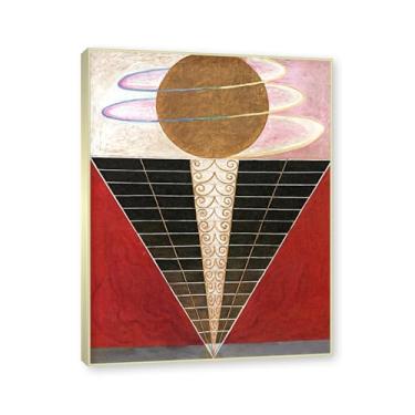 Imagem de NHLDZYH Moldura de champanhe. Pôster Hilma Af Klint (retábulo nº 2), reproduções de pinturas famosas, imagem de arte abstrata para sala de estar quarto decoração de casa. 30 x 40 cm - 11,8 x 15,7 pol