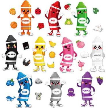 Imagem de Quadro de avisos definido em cores com pôsteres de giz de cera para sa