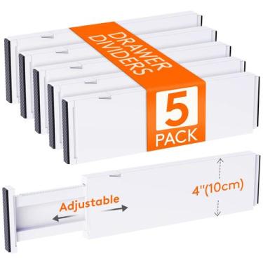 Imagem de Divisórias de gaveta Lifewit, pacote com 5, plástico de 10 a 56 cm par