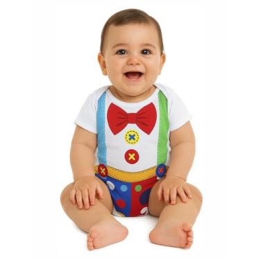 Imagem de Body de Bebê Manga Curta Fantasia Palhacinho - Calupa, G