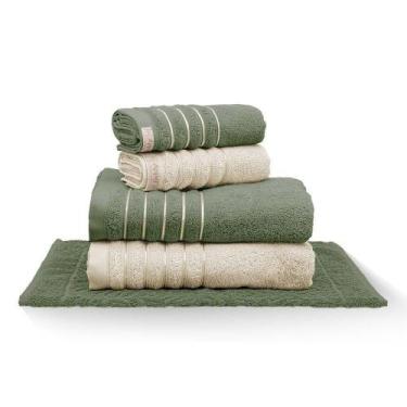 Imagem de Jogo De Toalha Banhão Golden 5 Peças Gramatura 500 Verde Bandeira/cere