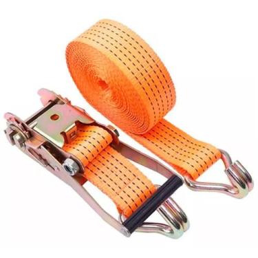 Imagem de Cinta Tensor Laranja Amarração Carca Catraca Alça 10m 50mm - Gici Agro