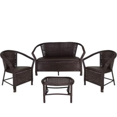 Imagem de Conjunto De Poltronas E Mesa E Navegantes Marrom Tabaco - PANERO