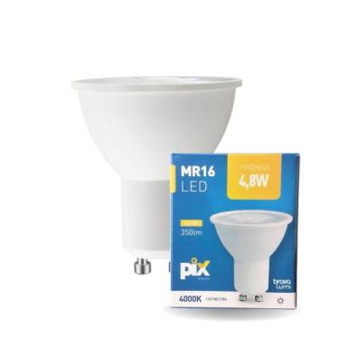 Imagem de Lâmpada Led Pix Dicroica Mr16 4,8w Bivolt 4000k Luz Neutra
