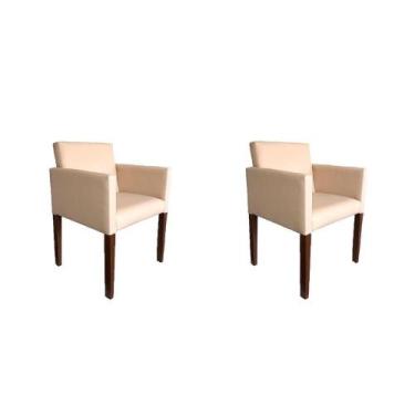 Imagem de Kit 2 Poltronas Nina Para Escritório Sala De Recepção Tecido Suede - C