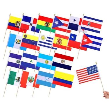 Imagem de HSQCEZ Pequenas 21 bandeiras de países da América Latina