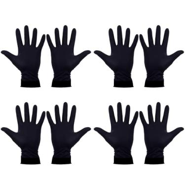 Imagem de Luvas Yebeauty Hair Dye, luvas para salão de beleza de cabelo, luvas de látex para tingimento de cabelo, luvas antiderrapantes reutilizáveis, 4 pares, grande (preto)