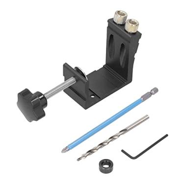 Imagem de Localizador de furo oblíquo de 15°, posicionador de furo para carpintaria, kit de perfuração de cavilha de gabarito, acessórios de carpintaria para guias de madeira, ferramenta de ângulo de junta,