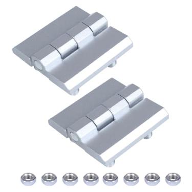 Imagem de JIQI Dobradiça dobrável quadrada com haste e porcas, para gaveta de móveis de armário e caixa de interruptor de equipamentos pesados, 2 peças de metal 60 x 60 mm