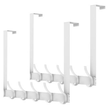 Imagem de Kit de ganchos de porta, kit de cabides de porta fácil de instalar, conjunto de cabides de porta seguros para economizar espaço com ganchos resistentes convenientes, cabides pretos para pendurar