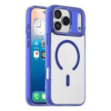 Imagem de FWYANZH Capa transparente para iPhone 17 Pro Max/17 Pro/17 Air/17, carregamento sem fio magnético, fina, proteção contra quedas, antiamarelamento, azul, 17 Air