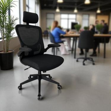 Imagem de Cadeira de Escritório Ergonômica com Apoio Lombar – Altura Ajustável, Braços Reguláveis, Confortável para Home Office e Trabalho