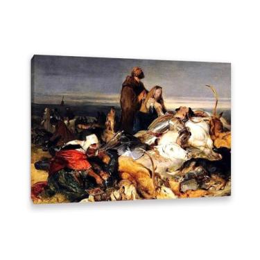 Imagem de Edwin Landseer Impressão em tela Chevy Chase Poster Giclee reprodução de pintura Edwin Landseer arte de parede decoração de casa sala de estar escritório quarto 100 x 70 cm (83.8x71.1 cm) emoldurado