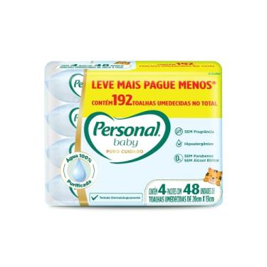 Imagem de Personal Toalha Umedecida Baby Puro Cuidado Promopack, 192 unidades