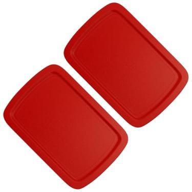 Imagem de Tampa de substituição para pirex 23 x 33 cm, tampa de recipiente de vidro para assarola fácil de segurar, 3 QT, C-233-PC (vermelho), pacote com 2