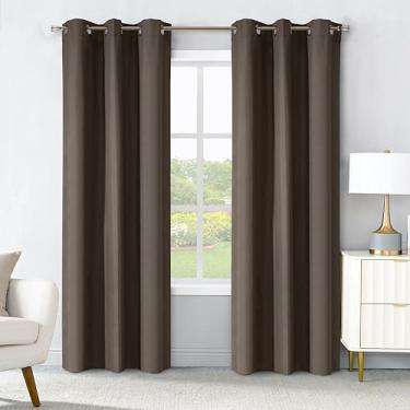 Imagem de Painel de cortina com ilhós escurecimento de ambiente 101,6 x 213,4 cm marrom