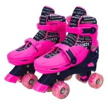 Imagem de Patins Infantil Quad 4 Rodas Com Luz Ajustável Roller Tam M