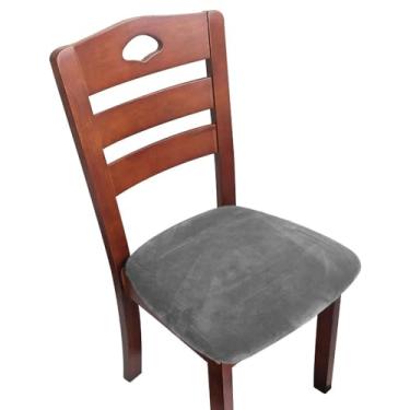 Imagem de Capas de almofada de assento supermacias de tecido de veludo de 1/2/4/6 peças, capas elásticas para cadeiras, capas para