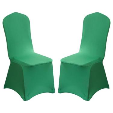 Imagem de Pacote com 2 capas de cadeira dobráveis de elastano elástico, capas removíveis para cadeiras, protetores universais, com bolso elástico para os pés, para festa de casamento, banquete, celebração