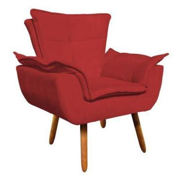 Imagem de Poltrona Opala Consultório Recepção - Suede Vermelho - King Lar
