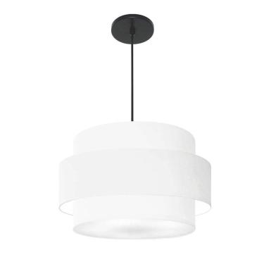 Imagem de Lustre Para Sala De Jantar Vivare Md-4394 Cúpula Em Tecido 50cm Branco 127/220v
