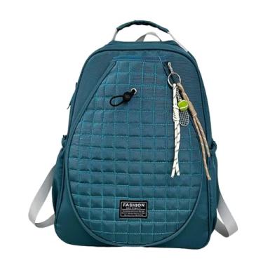 Imagem de menolana Bolsa de tênis acolchoada para mulheres e homens, grande capacidade de armazenamento, organizador portátil versátil, bolsa de viagem com compartimento, Azul com Pingente