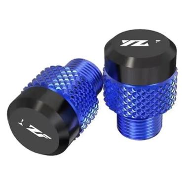 Imagem de Compatível com YZF R1 R3 R6 R25 R125 R1M YZFR1 YZFR6 YZFR3 Acessórios espelhos de motocicleta Parafusos de plugue de furo Tampa de orifício de espelho (azul)