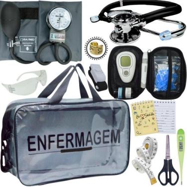 Imagem de Kit Enfermagem + Aparelho Medidor Glicose Completo Premium - Love Saud